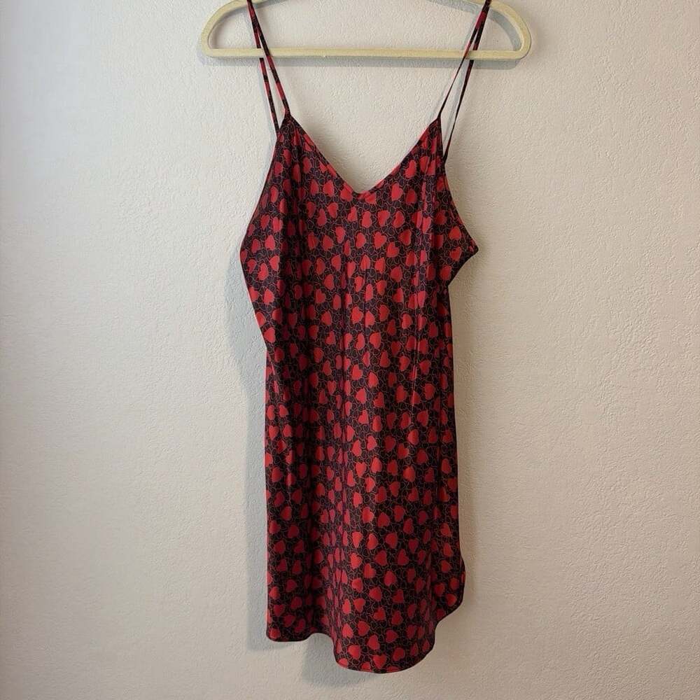 Vintage Y2K Alexandra Nicole Heart Print Slip Dress XS Dainty Romantic 2000’s